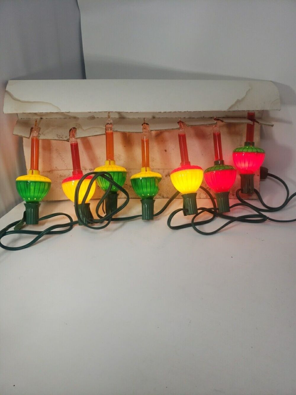 Noma Bubble Lites Set 7 String Vintage plus 2 Extra Lites Original Box Christmas
